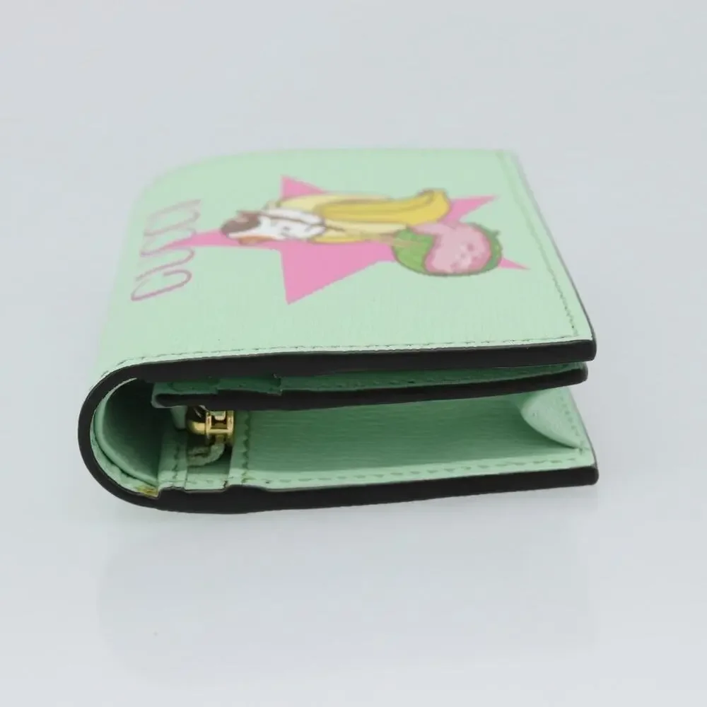 Gucci Leather Bananya Compact Wallet Green